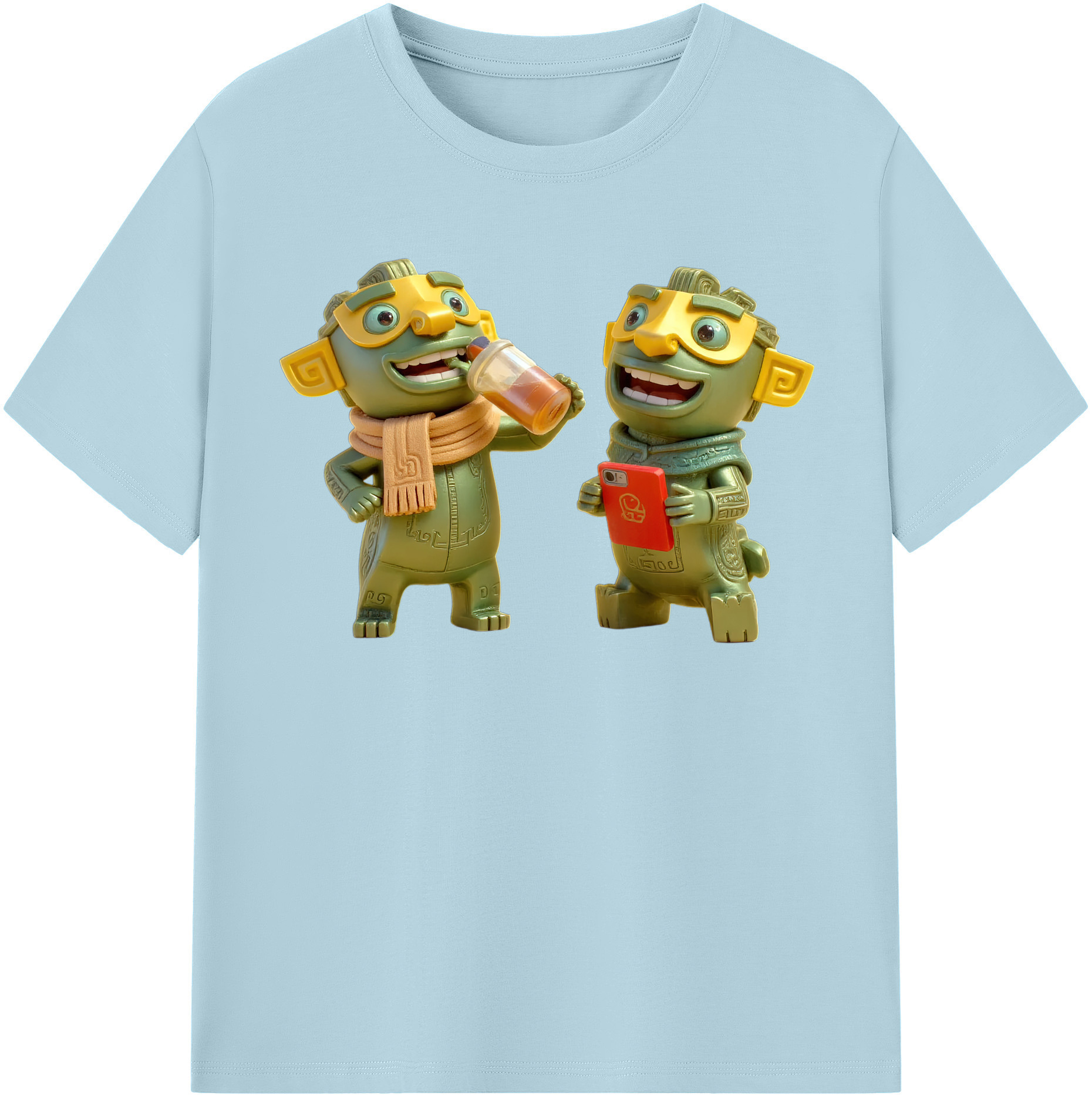（画像用） Ne Zha 2 ナタ 魔童の大暴れ 綿100％半袖Tシャツ（フロントプリント）